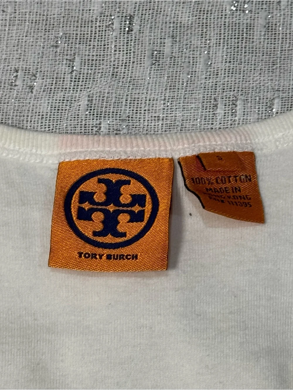 Tory Burch Beaded White Boho Summer Women’s Small Chic Vacation Cotton Tank